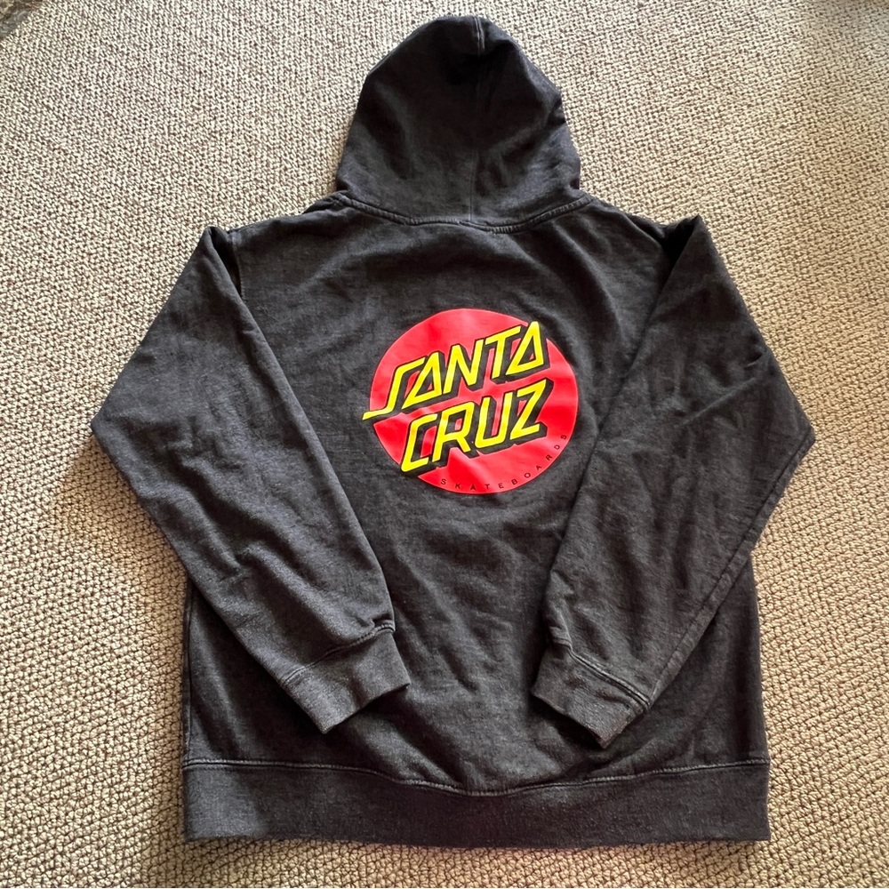 Santa Cruz Skateboards Gray Zip Hoodie-youth large